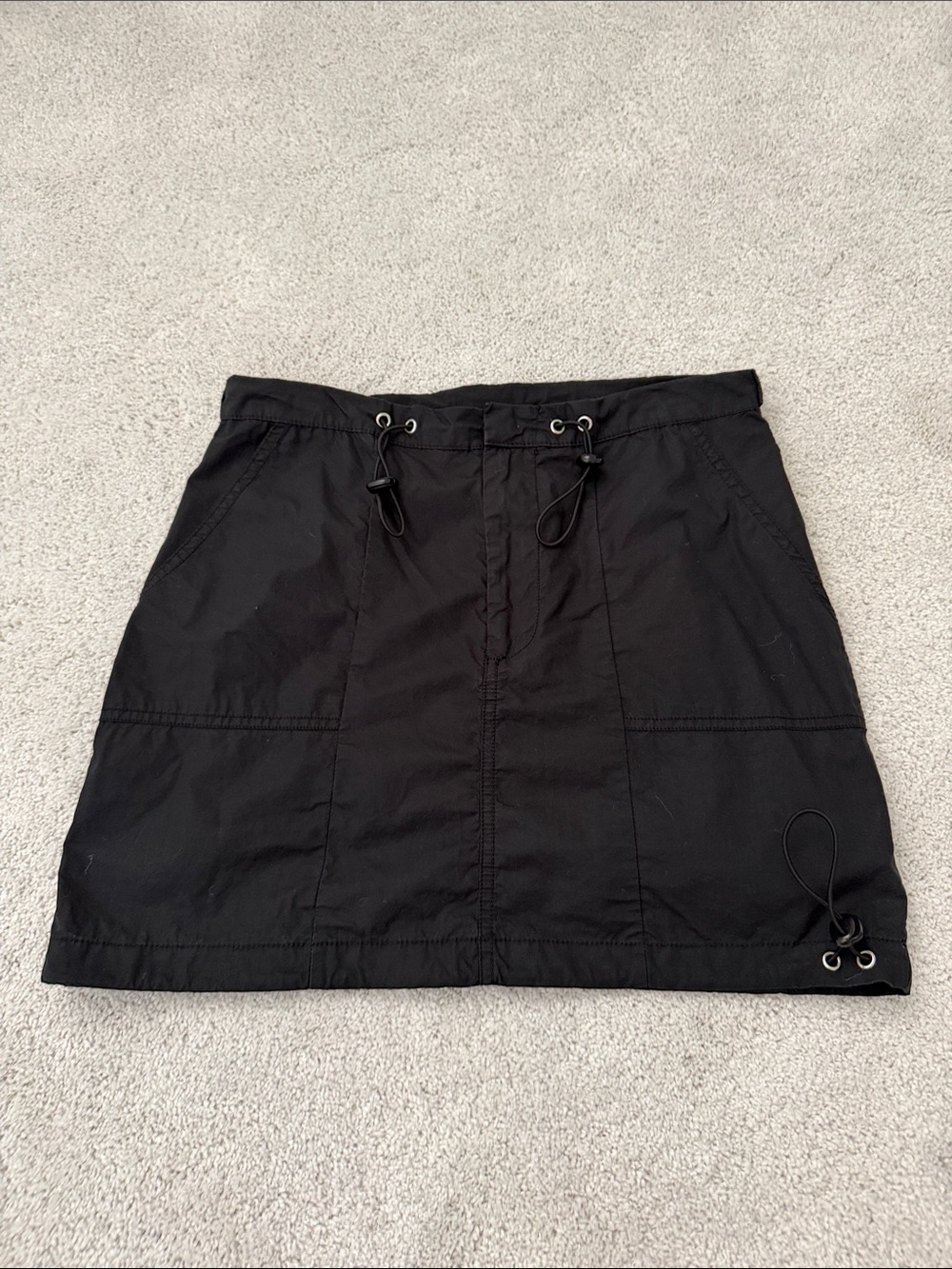 Cotton On Black Mini Skirt with Drawstring Details